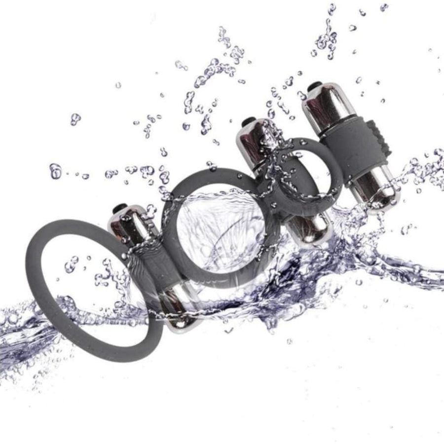 Vibrating Triple Cock Ring Erection Lock, gallery view 4