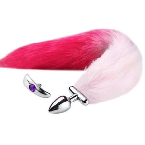 Flexible and Removable Fur Metallic Tail Butt Plug