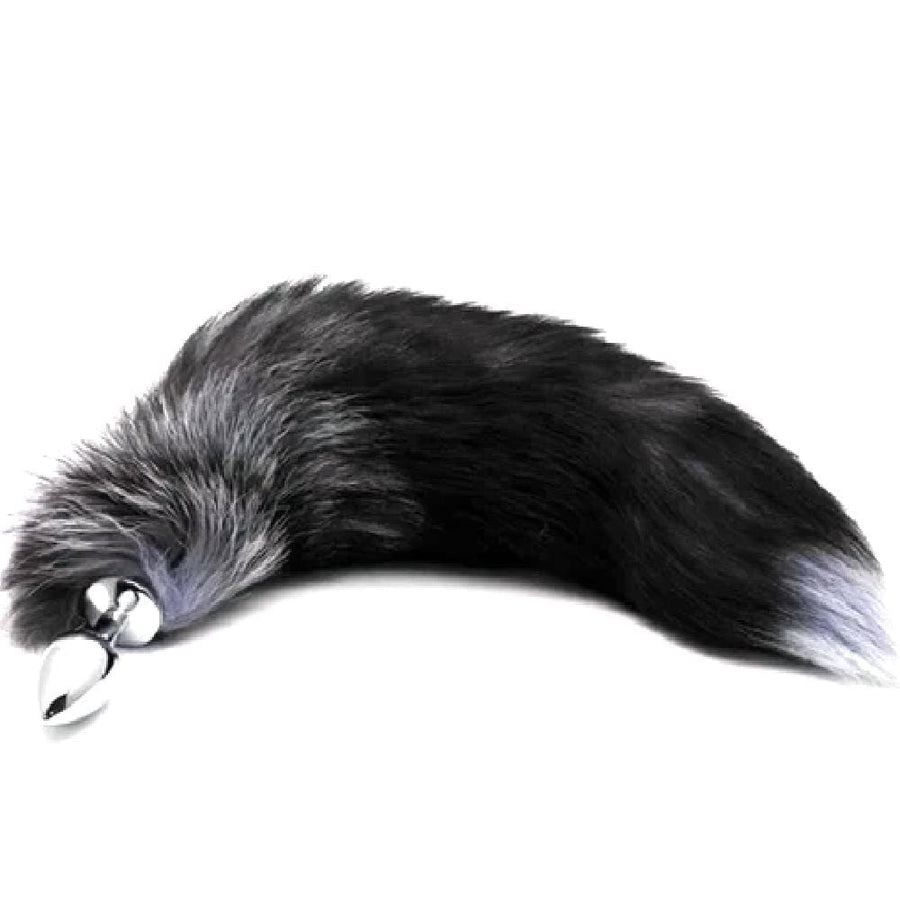 Foxy Gray Ash Tail Plug 17 Inches Long BDSM, gallery view 4