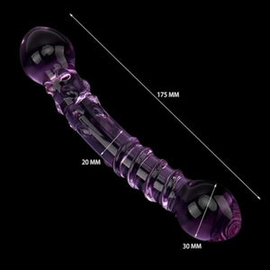 Gode ​​en verre violet à double extrémité BDSM 