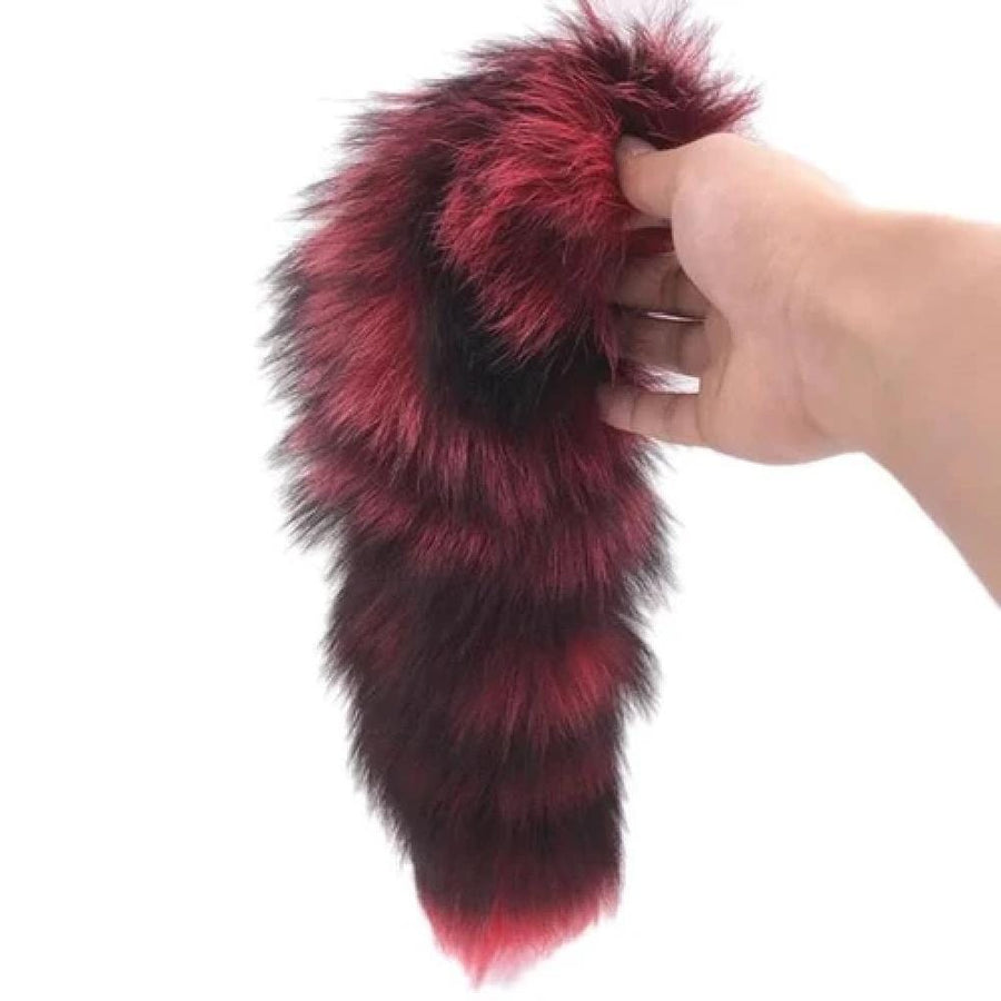Black and Red Stripes Metallic Tail Butt Plug BDSM, gallery view 4