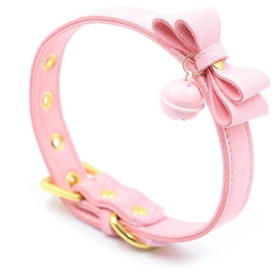 Sweet Fondle Leather Bondage Bow Tie, gallery view 4