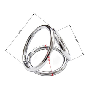 Stainless Metal Cock and Ball Ring With Nipple Clamps BDSM
