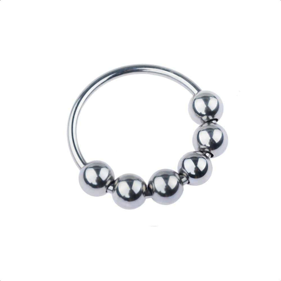 Stainless Sextet Beaded Cock Ring BDSM, gallery view 2