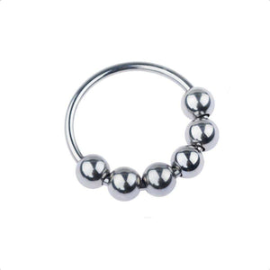Stainless Sextet Beaded Cock Ring BDSM