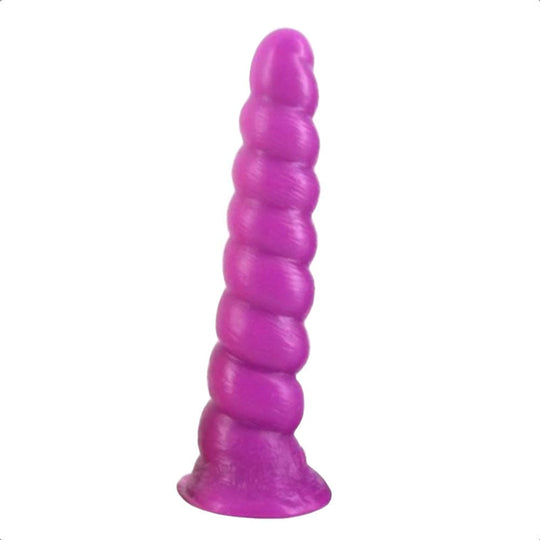 Erotic Spiral Big Purple Dildo With Suction Cup BDSM product view