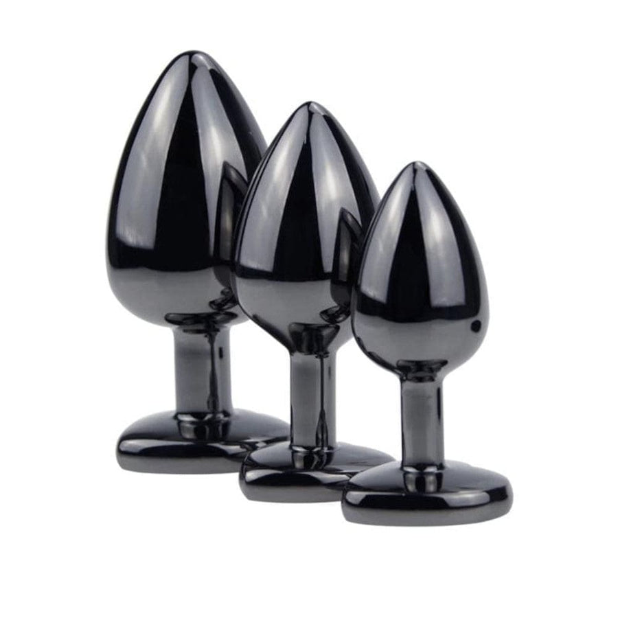 Purple Heart Metal Butt Plug Kit 3pcs BDSM, gallery view 4