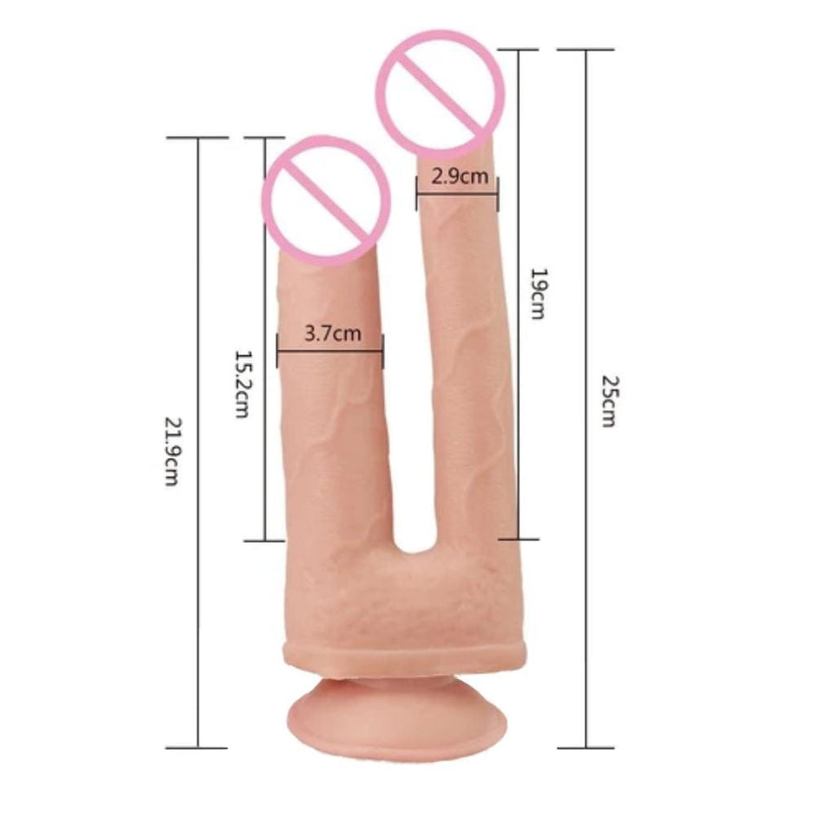 Double Penetration 9 Inch Soft Dildo BDSM, gallery view 4