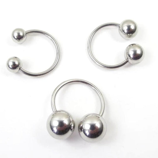 Curvy 14G Prince Albert Piercing Jewelry BDSM product view