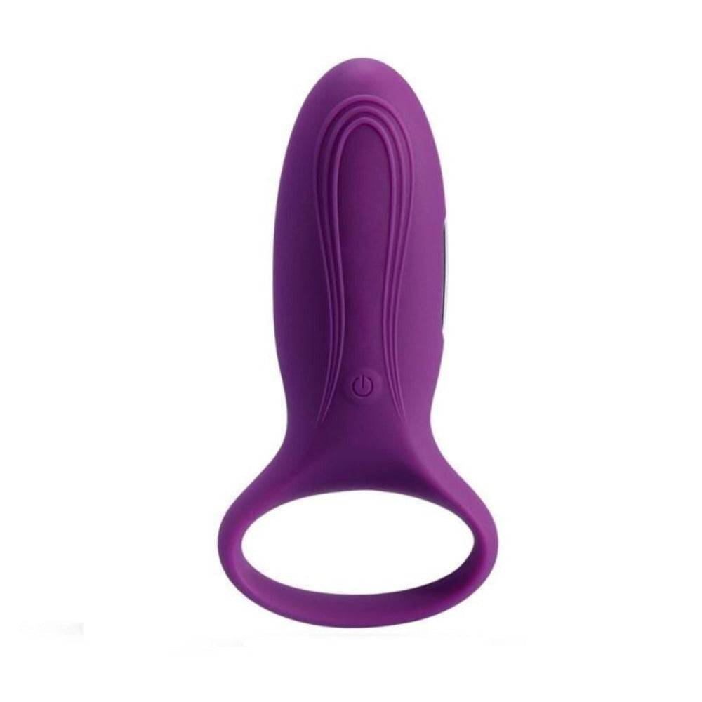 Rechargeable Vibrating Purple Cock Ring BDSM