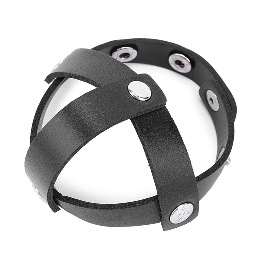 BDSM Ultimate Leather Ball Bondage Device, gallery view 4