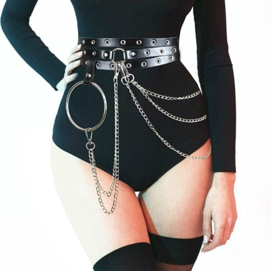 Leather and Chains BDSM Belt BDSM product view