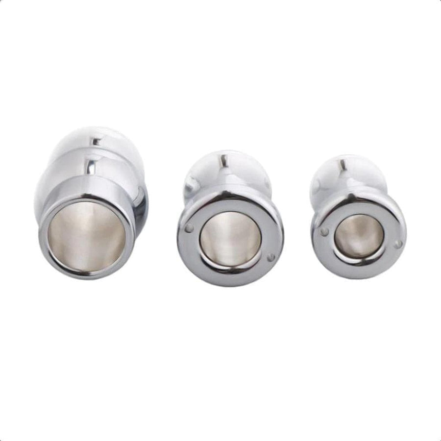 Aluminum Alloy Hollow Butt Plug 2.36 to 3.15 Inches Long bdsm, gallery view 2