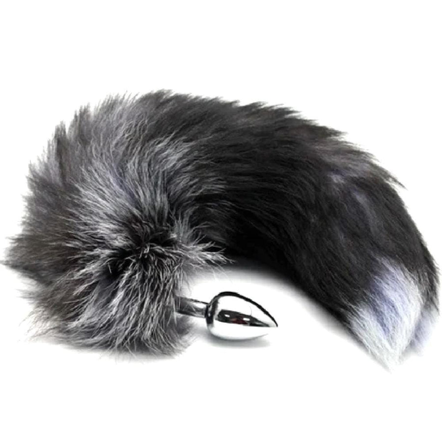 Foxy Gray Ash Tail Plug 17 Inches Long BDSM, gallery view 5