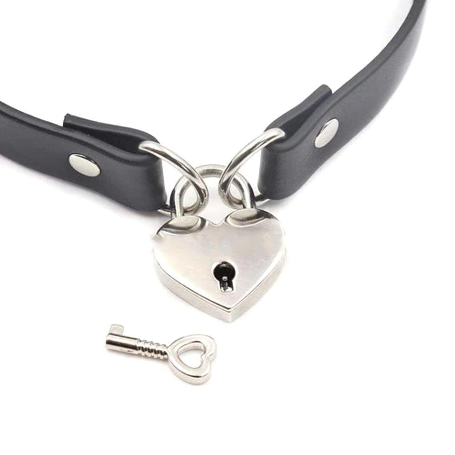BDSM Flirting Heart Locking Collar, gallery view 5