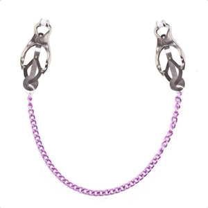 BDSM Charming Purple Nipple Clamps With Chain
