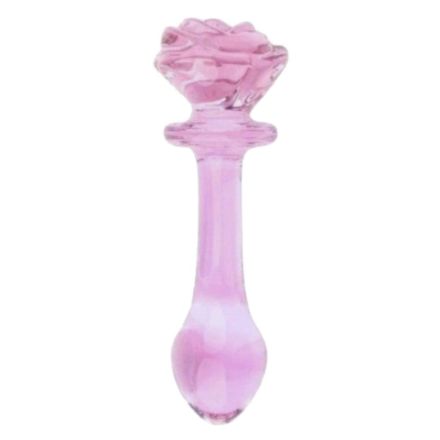 Lovely Pink Glass Rose Dildo BDSM, gallery view 3