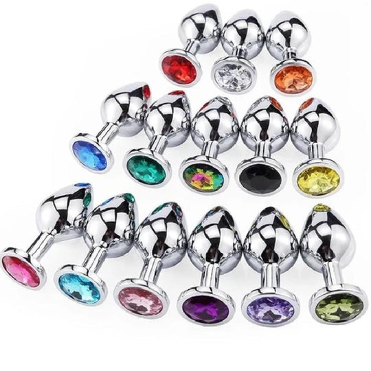 BDSM Smooth Aluminum Alloy Butt Plug 2.76 to 3.74 Inches Long product view