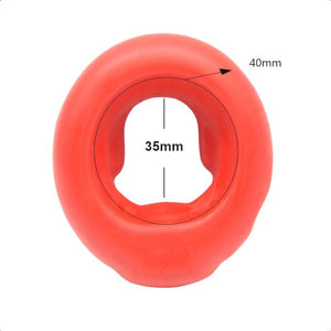 Anneau pénien et testicules en silicone rouge BDSM