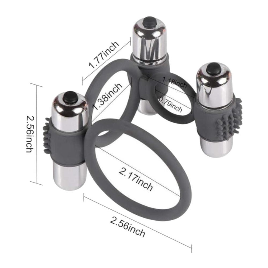 Vibrating Triple Cock Ring Erection Lock, gallery view 5