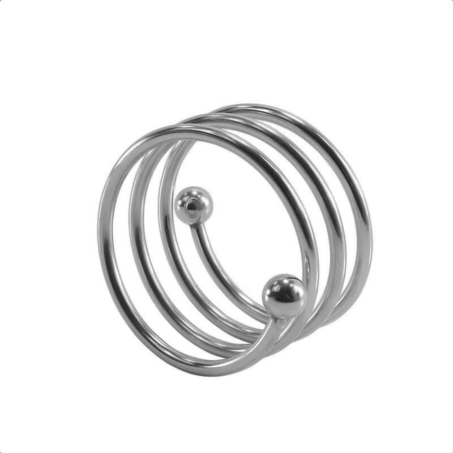 BDSM Spiral Enclosure Silver Cock Ring, gallery view 4