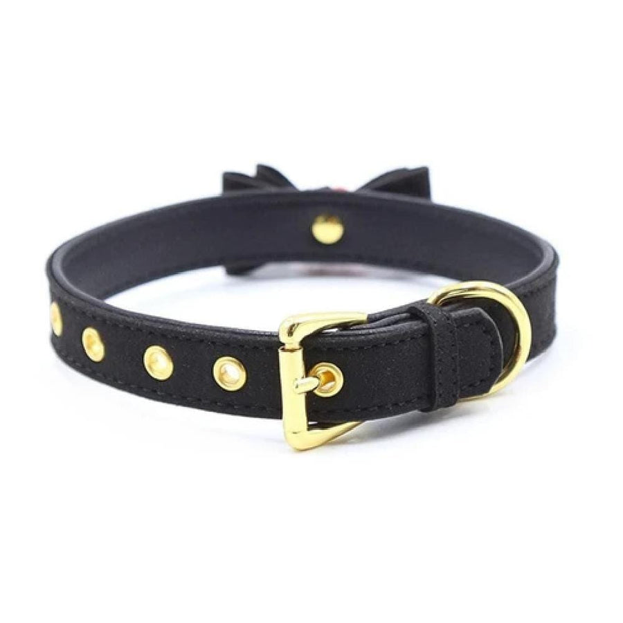 Sweet Fondle Leather Bondage Bow Tie, gallery view 5