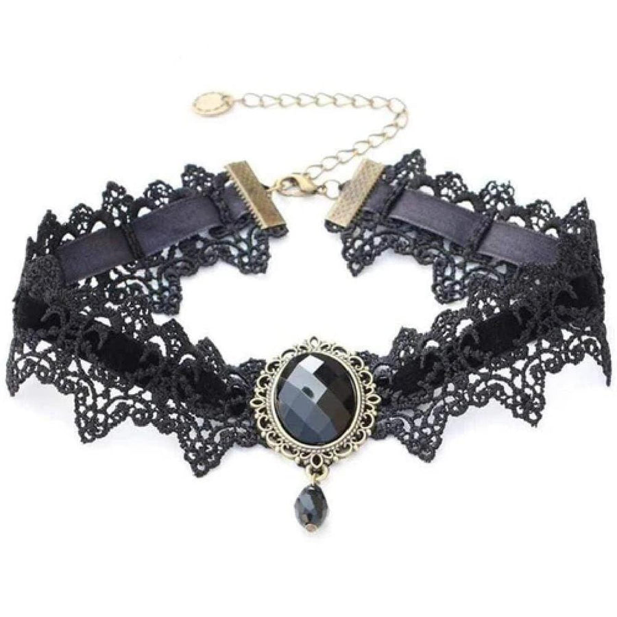 Rhinestone-Encrusted Sexy Lace Chokers, gallery view 4