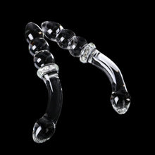 Load image into Gallery viewer, J-Contoured Beaded See-Through Glass Dildo BDSM
