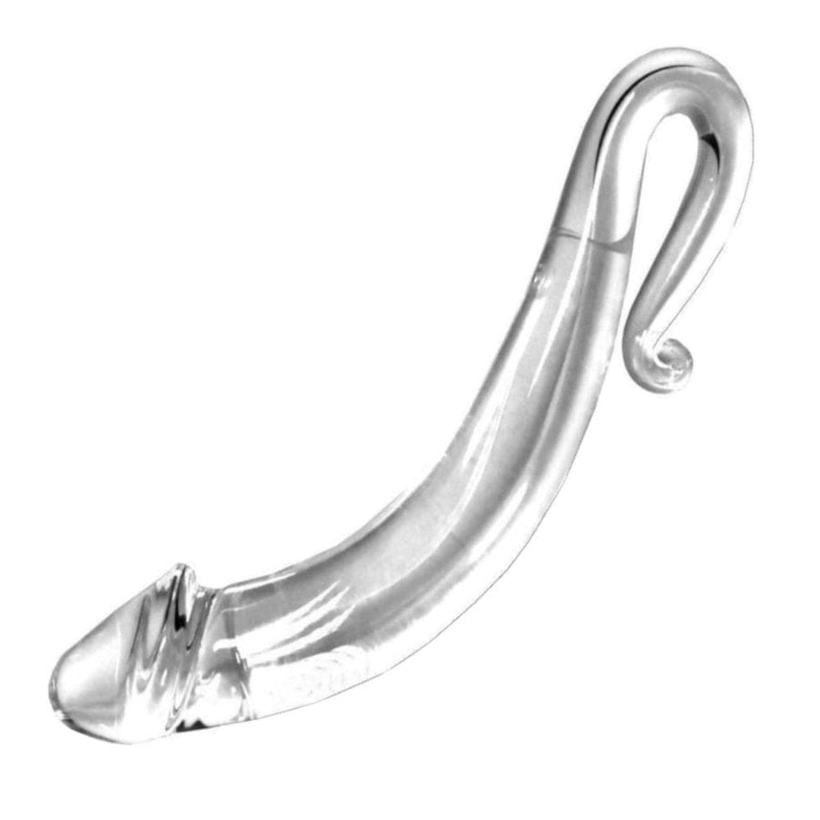 BDSM Smooth Tentacle Crystal Curved Glass Dildo, gallery view 4