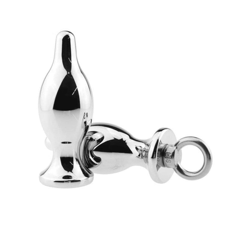 Shiny Metal Butt Plug With Pull Ring product view