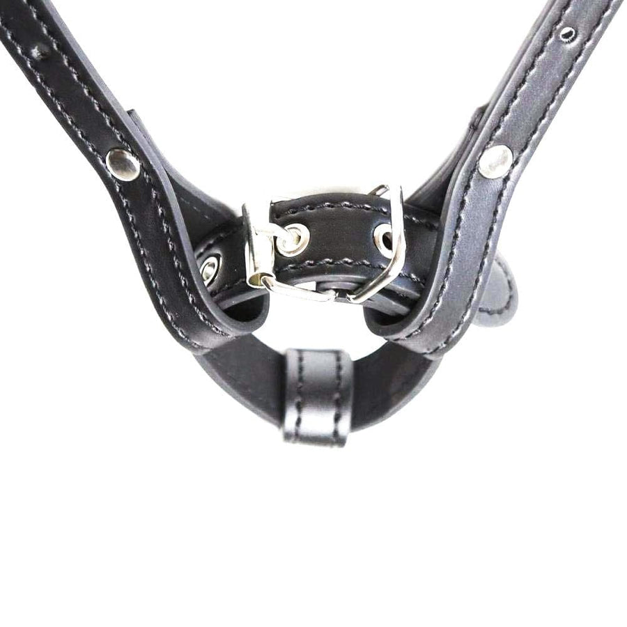 Leather Strap on Cock Ring Harness BDSM, gallery view 4