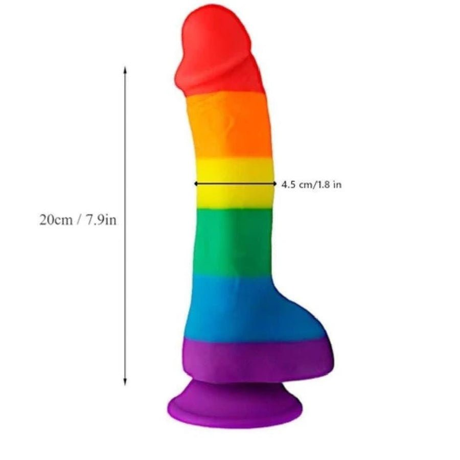 Realistic 7 Inch Rainbow Dildo With Suction Cup, gallery view 5