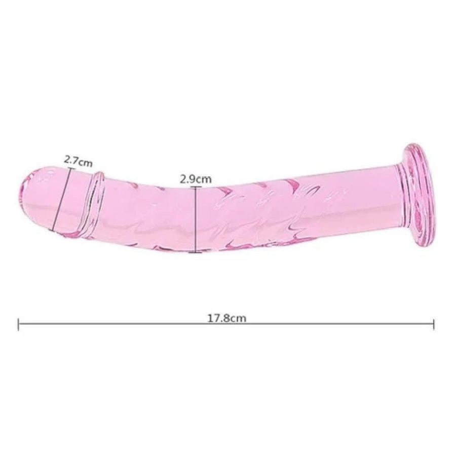 Glassy Bestie Crystal Pink Dildo BDSM, gallery view 5