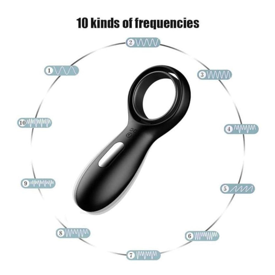 Sleek Black Silicone Vibrating Cock Ring BDSM, gallery view 4