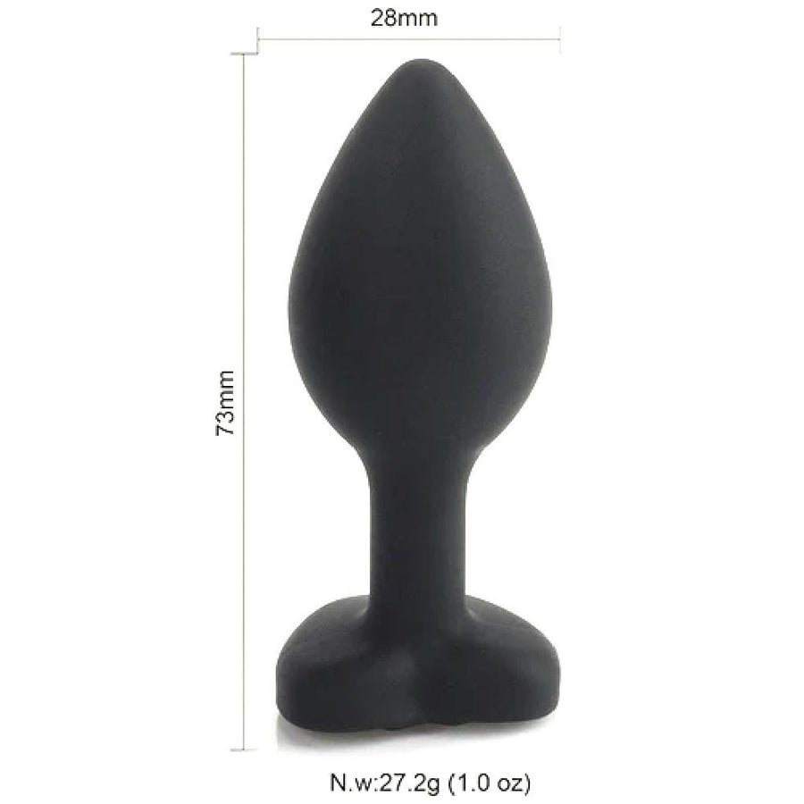 Black Silicone Jeweled Butt Plug Set BDSM, gallery view 5