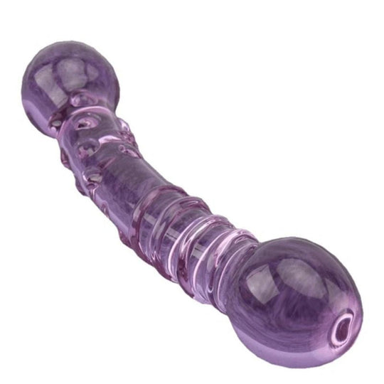 Purple Double Ended Glass Dildo BDSM product view