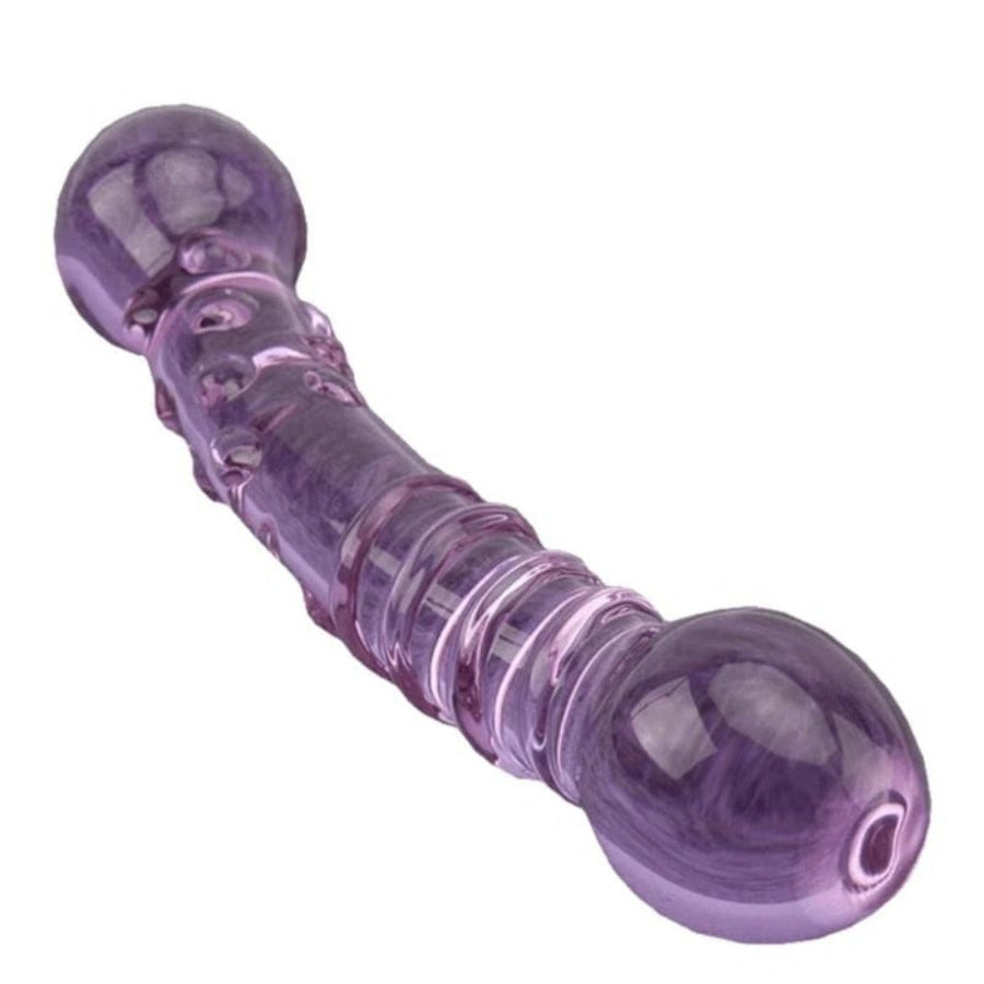 Purple Double Ended Glass Dildo BDSM product view