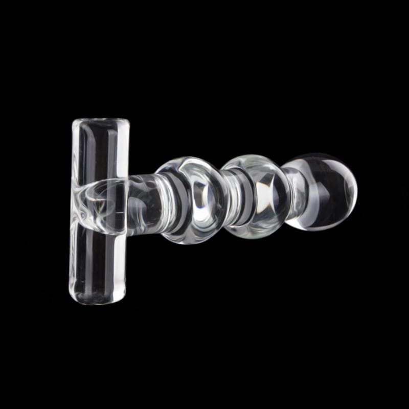 Beaded T-Shaped Crystal 5 Inch Clear Dildo BDSM, gallery view 2