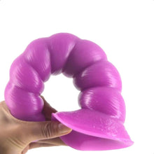 Load image into Gallery viewer, Erotic Spiral Big Purple Dildo With Suction Cup BDSM
