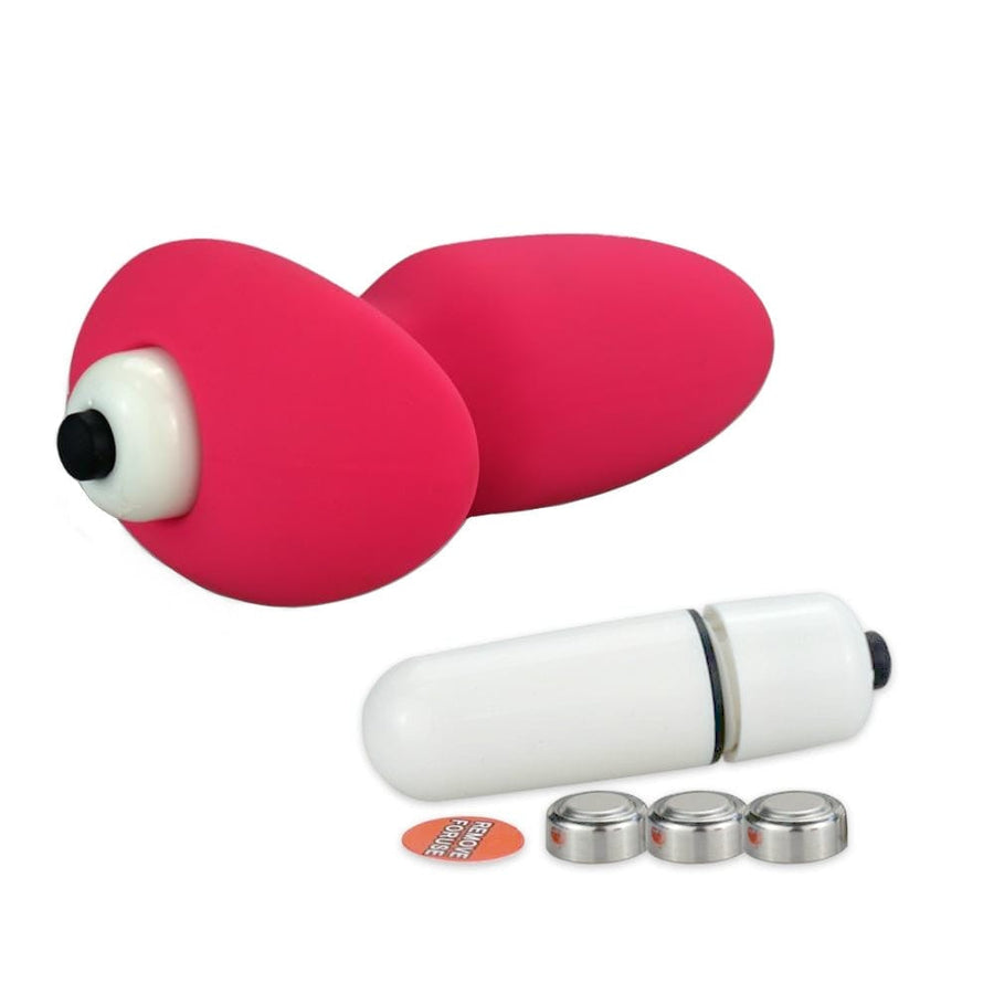 Hollow Silicone Vibrating Butt Plug 4.13 Inches Long, gallery view 5