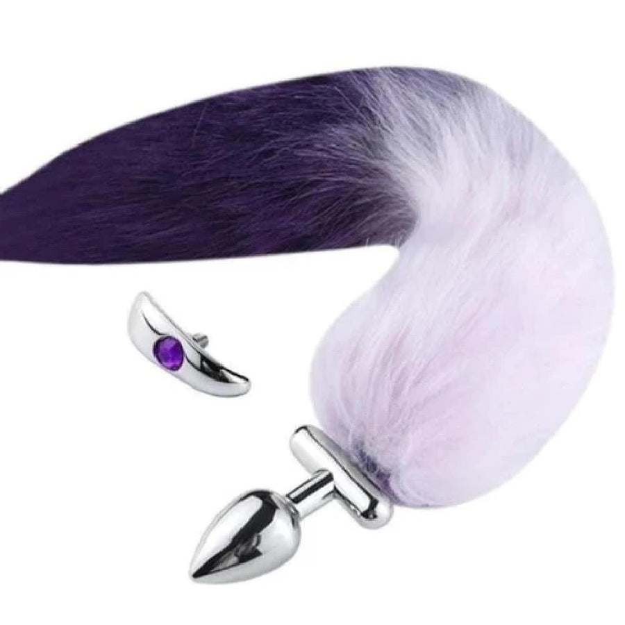 Flexible and Removable Fur Metallic Tail Butt Plug, gallery view 5