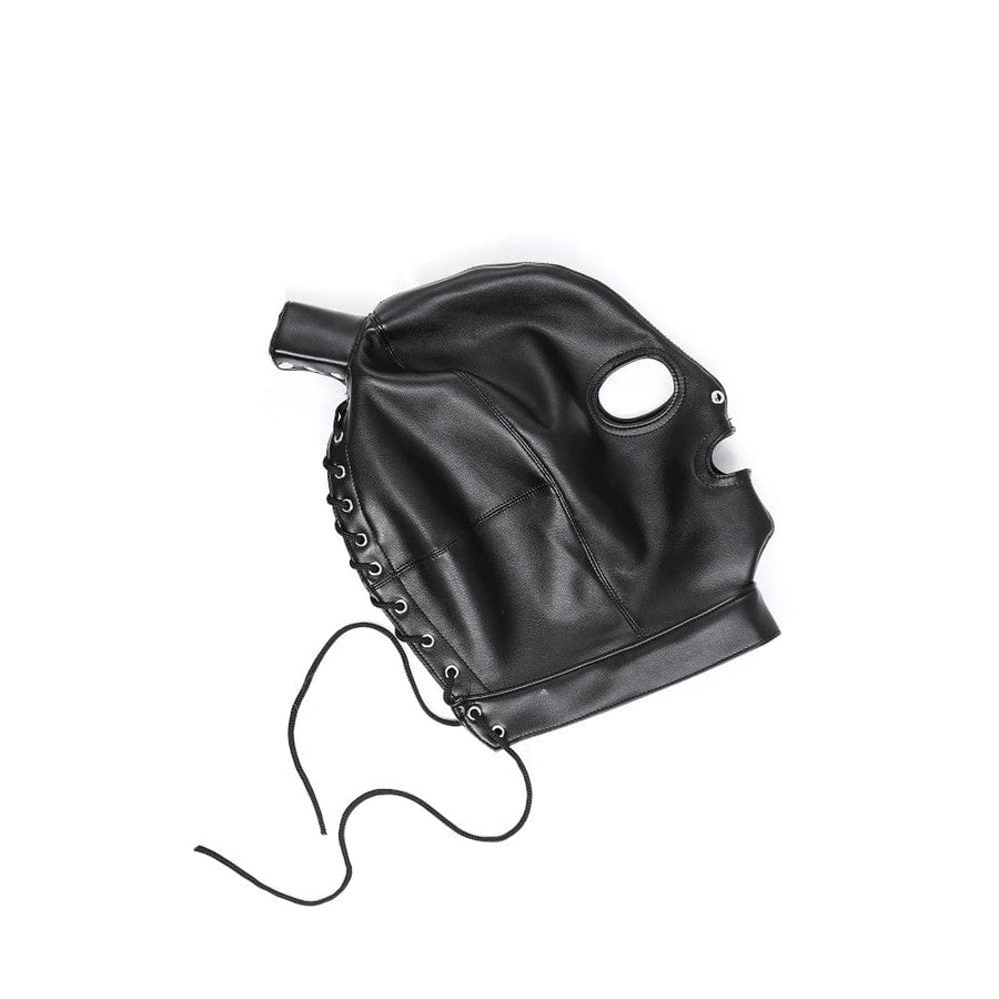 Leather BDSM Mask With Ponytail BDSM, gallery view 4