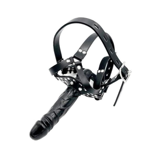 Sadistic Open Mouth Gag Black Face Dildo BDSM product view