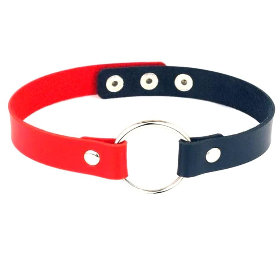 BDSM Colorful Synthetic Leather Choker, gallery view 6