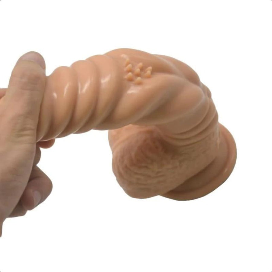 8 Inch Winding Ribbed Stimulator Knot Dildo, gallery view 5