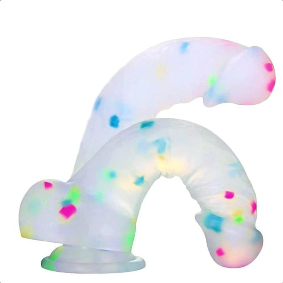 BDSM Soft Jelly Colorful Dildo With Suction Cup and Balls, gallery view 5