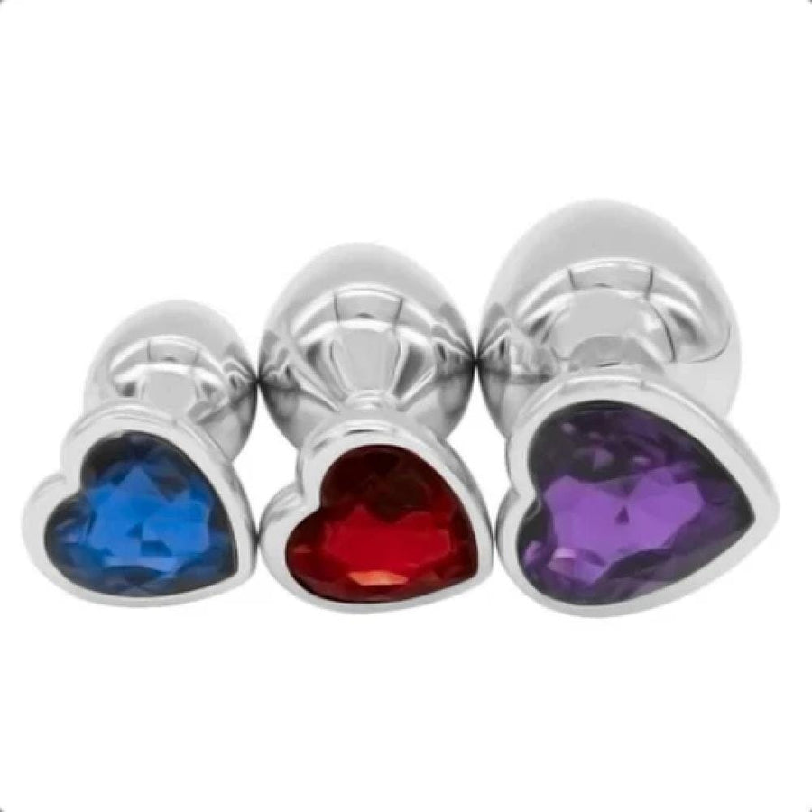Heart-Shaped Crystal Jeweled Plug Set, gallery view 7