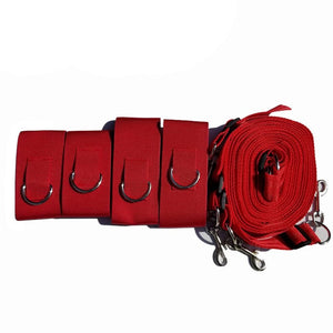 Red Adjustable Under Mattress Restraints BDSM