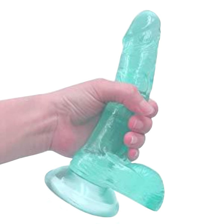 Transparent Green 7 Inch Realistic Dildo, gallery view 5