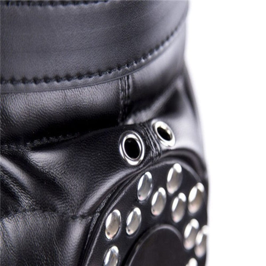 Black Leather Gimp Mask BDSM, gallery view 6
